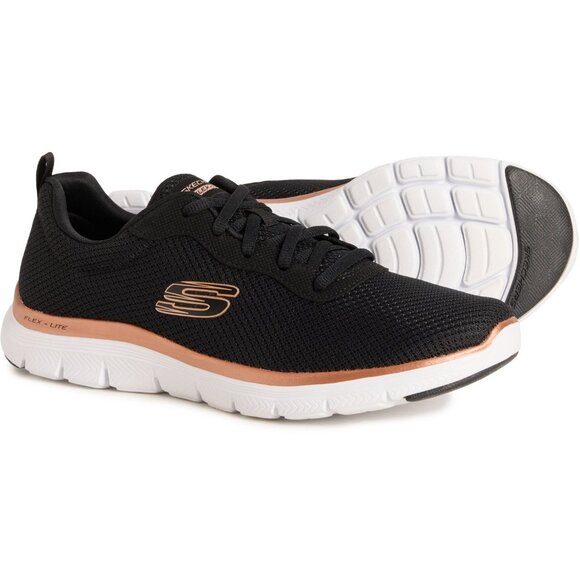 NEW Skechers Flex Appeal 4.0 Sneakers in black For Women 925 4s2 - Picture 2 of 9